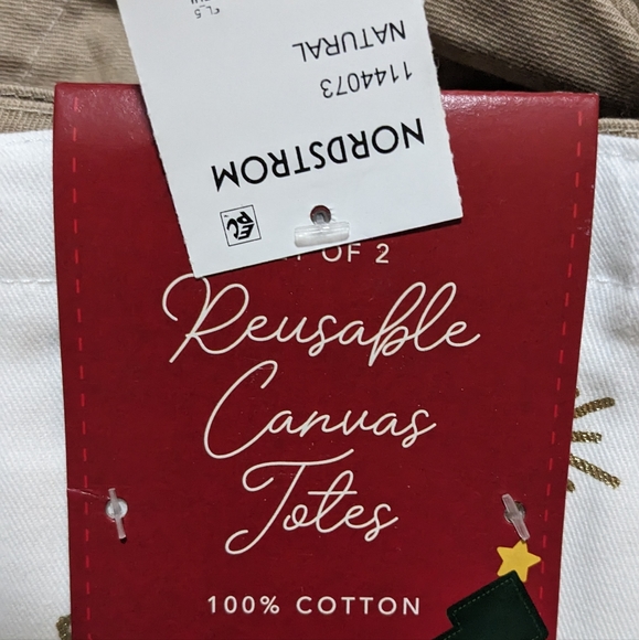 Coterie Studio 6 Canvas 100% Cotton Reusable Holiday Gift Totes NWT❤️ - Picture 8 of 15